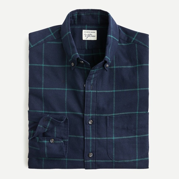 J. Crew Mens Brushed Twill Shirt in Plaid - Picture 2 of 6